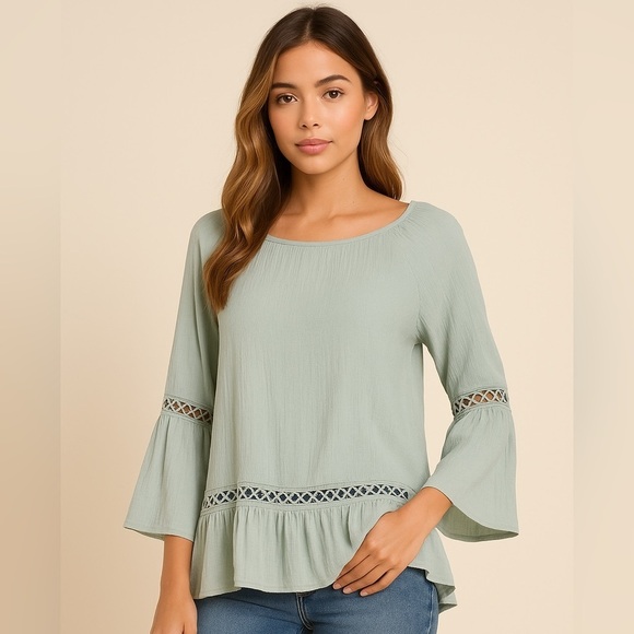 bobeau Tops - Bobeau Boho Peasant Top